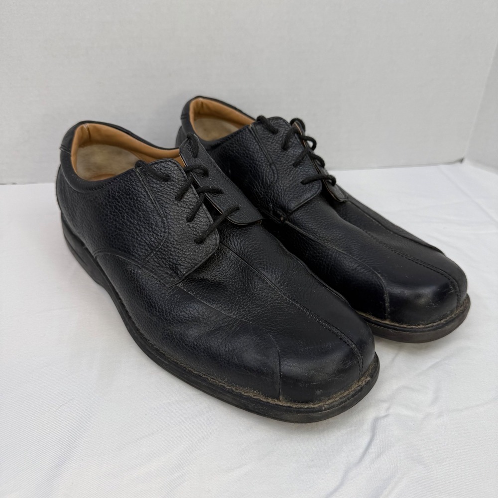 G.H. Bass Lex Mens Black Leather Oxford Shoes Square Toe Size 12 W